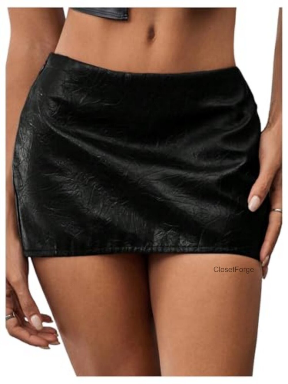 Women's Faux Leather Micro Mini Skirt Low Rise Bodycon Night Out